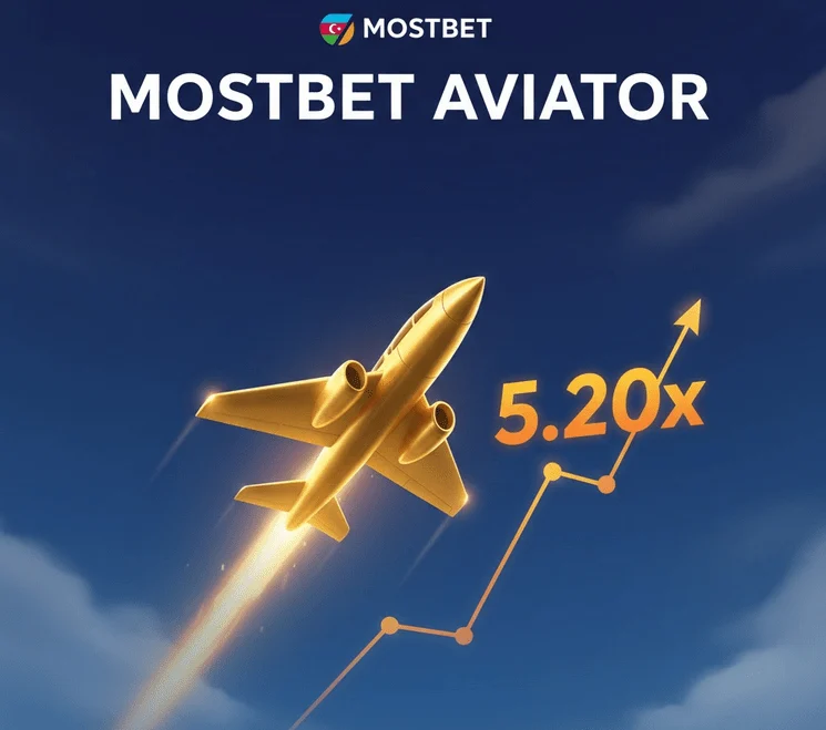 Mostbet Aviator oyunu - təyyarə uçuşu və əmsal artımı