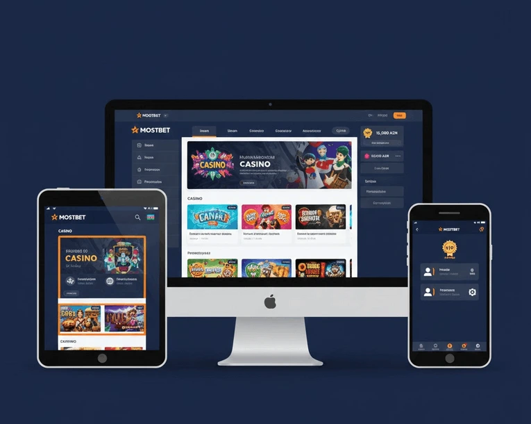 Mostbet interfeysi - Masaüstü və mobil responsiv dizayn
